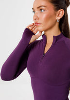 CurveFlex™ Form Quarter Zip Plum Sports Bras Paragon Fitwear 