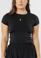 Reluna™ Short Sleeve Mid Black Tops/Tanks Paragon Fitwear 