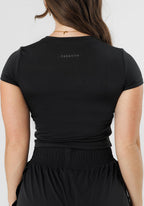 Reluna™ Short Sleeve Mid Black Tops/Tanks Paragon Fitwear 