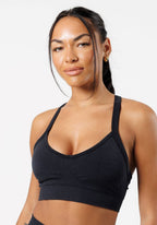 CurveFlex Rib Contour Seamless Bra Black Sports Bras Paragon Fitwear 