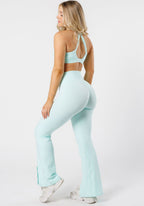 Reluna™ Front Slit Sculptseam® Flare Leggings 31" Pale Jade Leggings/Joggers Paragon Fitwear 