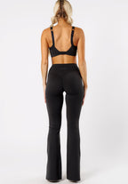 Reluna Front Slit Sculptseam® Flare Leggings 34" Black Leggings/Joggers Paragon Fitwear 