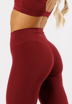 Reluna Front Slit Sculptseam® Flare Leggings 34" Red Velvet Leggings/Joggers Paragon Fitwear 