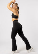 Reluna Front Slit Sculptseam® Flare Leggings 31" Black Leggings/Joggers Paragon Fitwear 