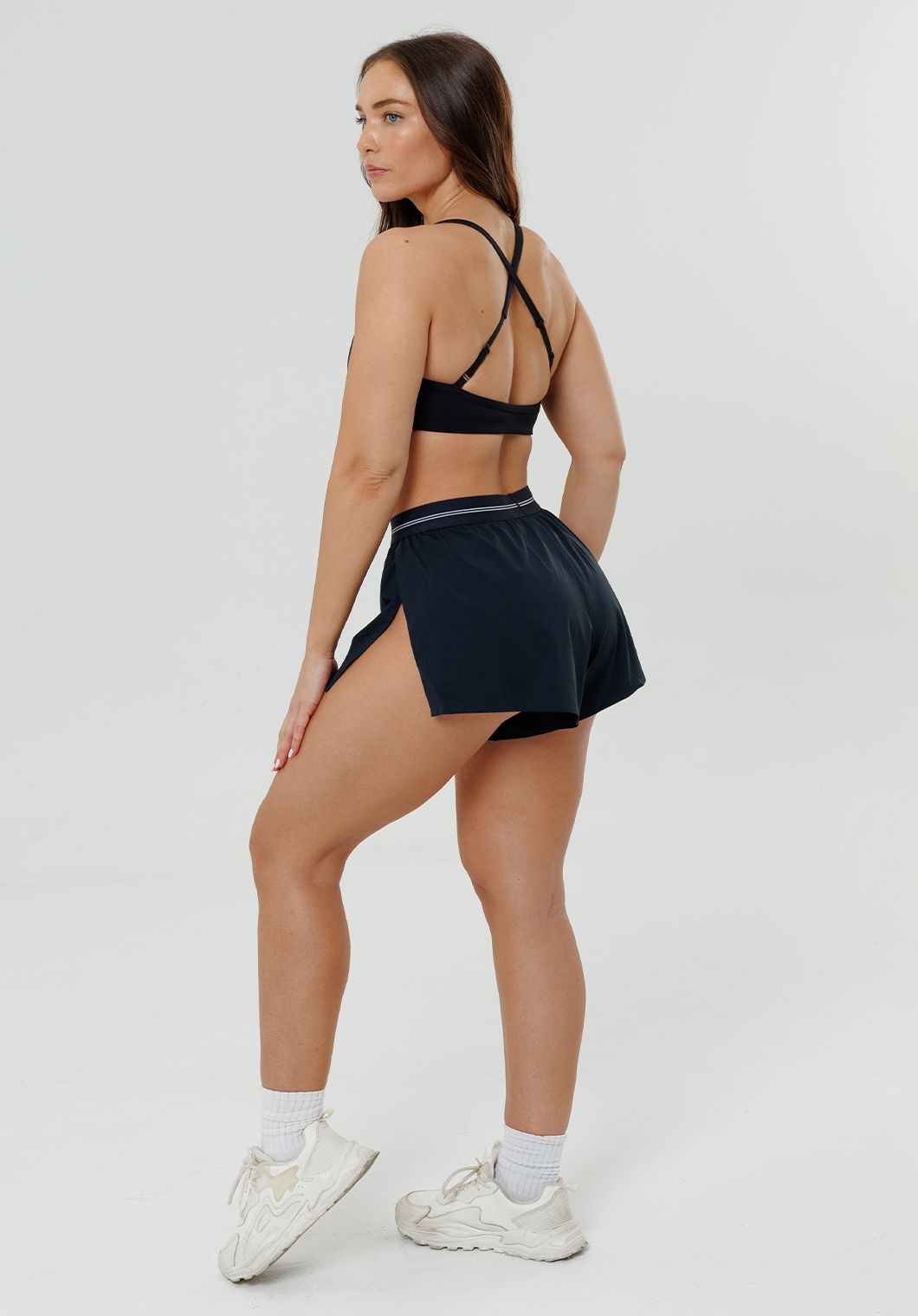 LiteSpeed™ Signature Mid-Rise Track Short Black Shorts Paragon Fitwear 