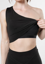 Reluna™ Single Shoulder Brami Black Sports Bras Paragon Fitwear 
