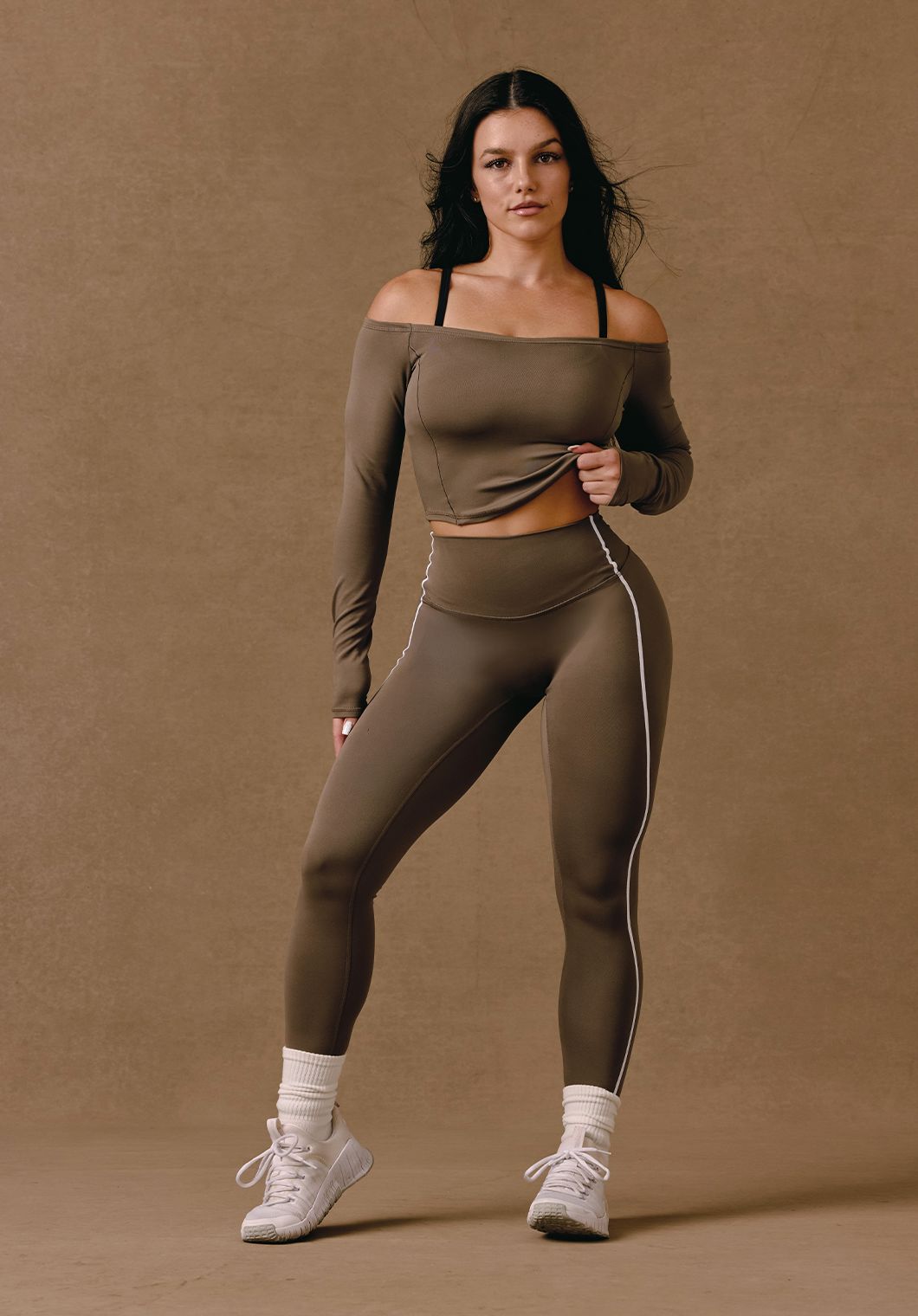 Reluna™ Contrast-Piping Sculptseam® Plus High-Rise Legging Thyme Leggings/Joggers Paragon Fitwear 