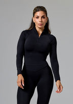 RecStretch™ Fitted Quarter Zip Pullover Black Tops/Tanks Paragon Fitwear 
