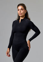 RecStretch™ Fitted Quarter Zip Pullover Black Tops/Tanks Paragon Fitwear 