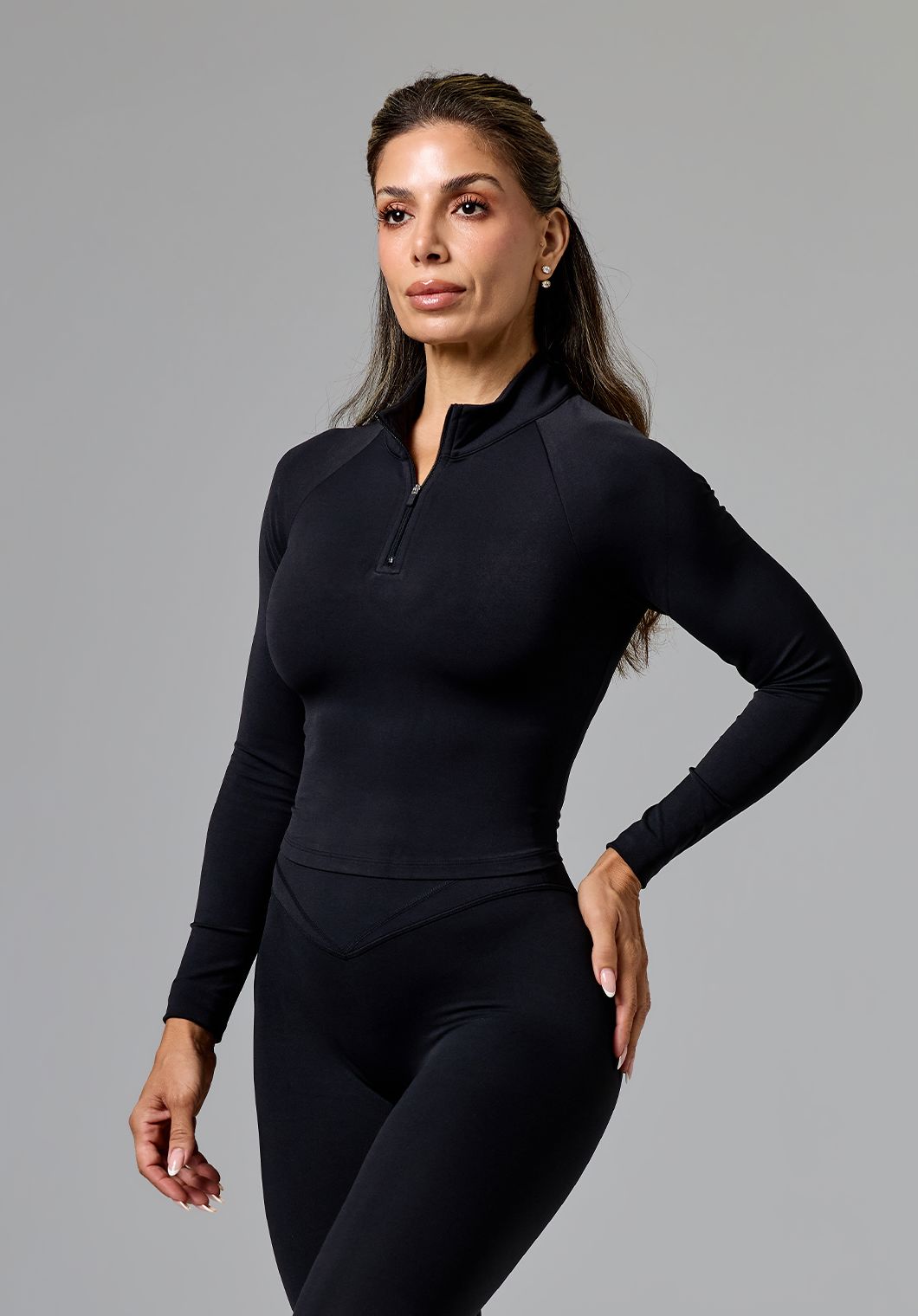 RecStretch™ Fitted Quarter Zip Pullover Black Tops/Tanks Paragon Fitwear 