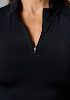 RecStretch™ Fitted Quarter Zip Pullover Black Tops/Tanks Paragon Fitwear 