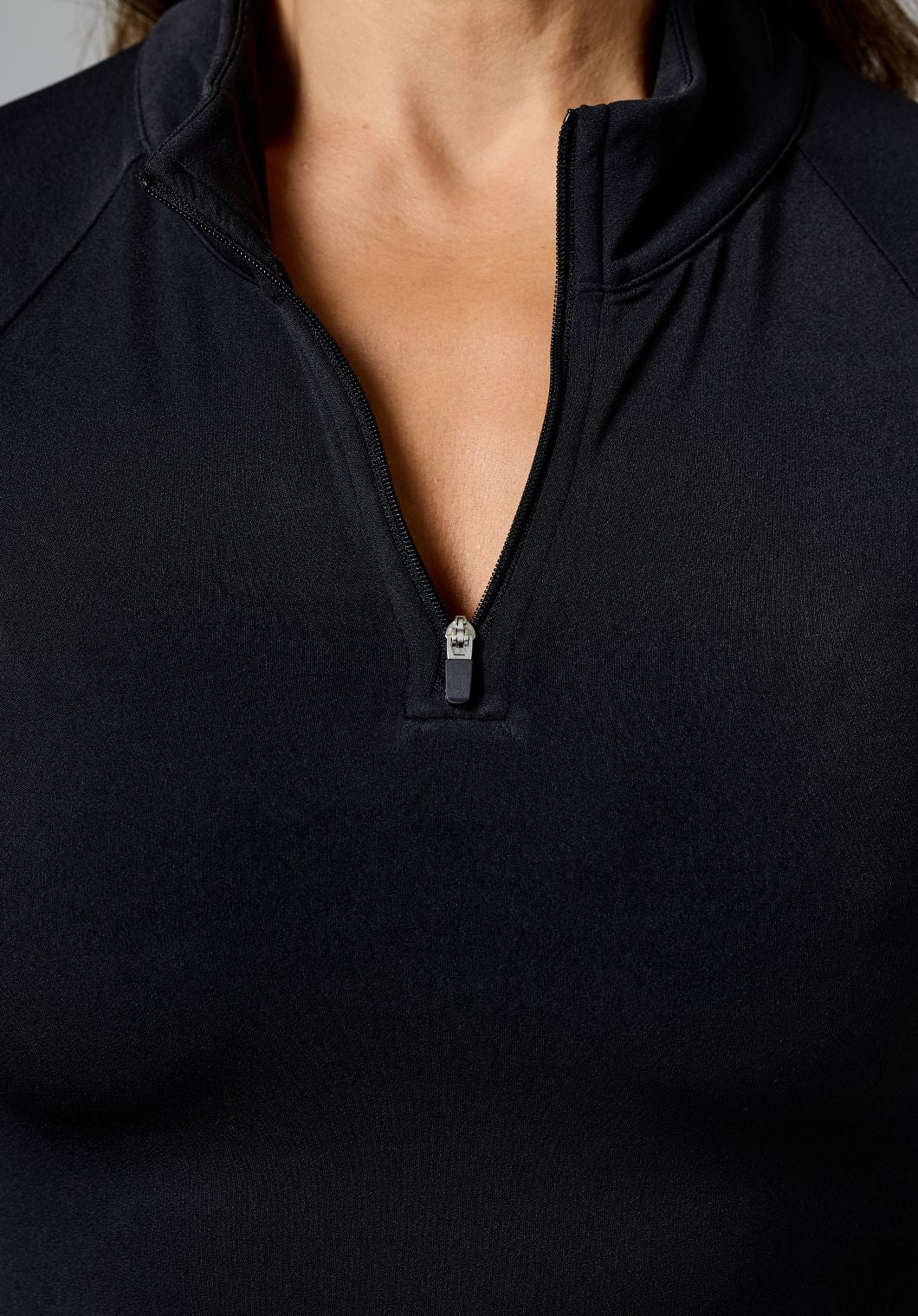 RecStretch™ Fitted Quarter Zip Pullover Black Tops/Tanks Paragon Fitwear 