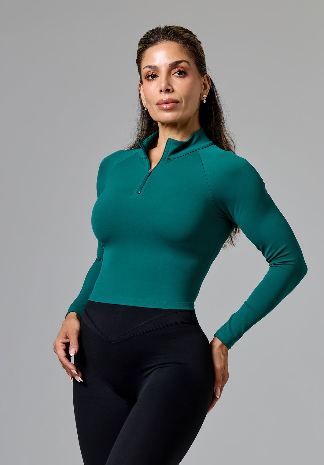 RecStretch™ Fitted Quarter Zip Pullover Evergreen Tops/Tanks Paragon Fitwear 