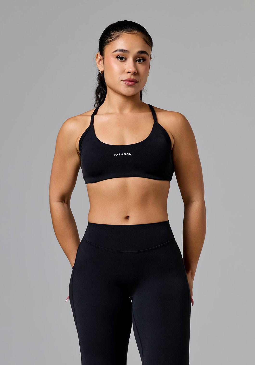 RecStretch™ Limitless Crossback Sports Bra Black Sports Bras Paragon Fitwear 