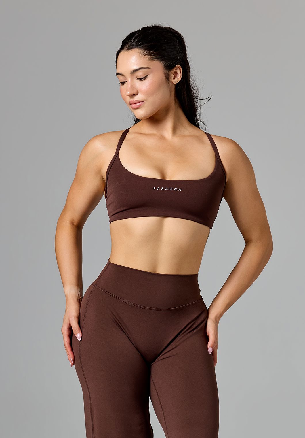 RecStretch™ Limitless Crossback Sports Bra Walnut Sports Bras Paragon Fitwear 