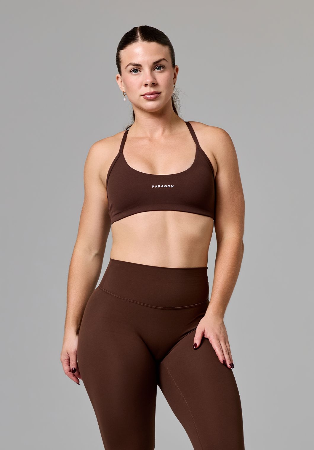 RecStretch™ Limitless Crossback Sports Bra Walnut Sports Bras Paragon Fitwear 