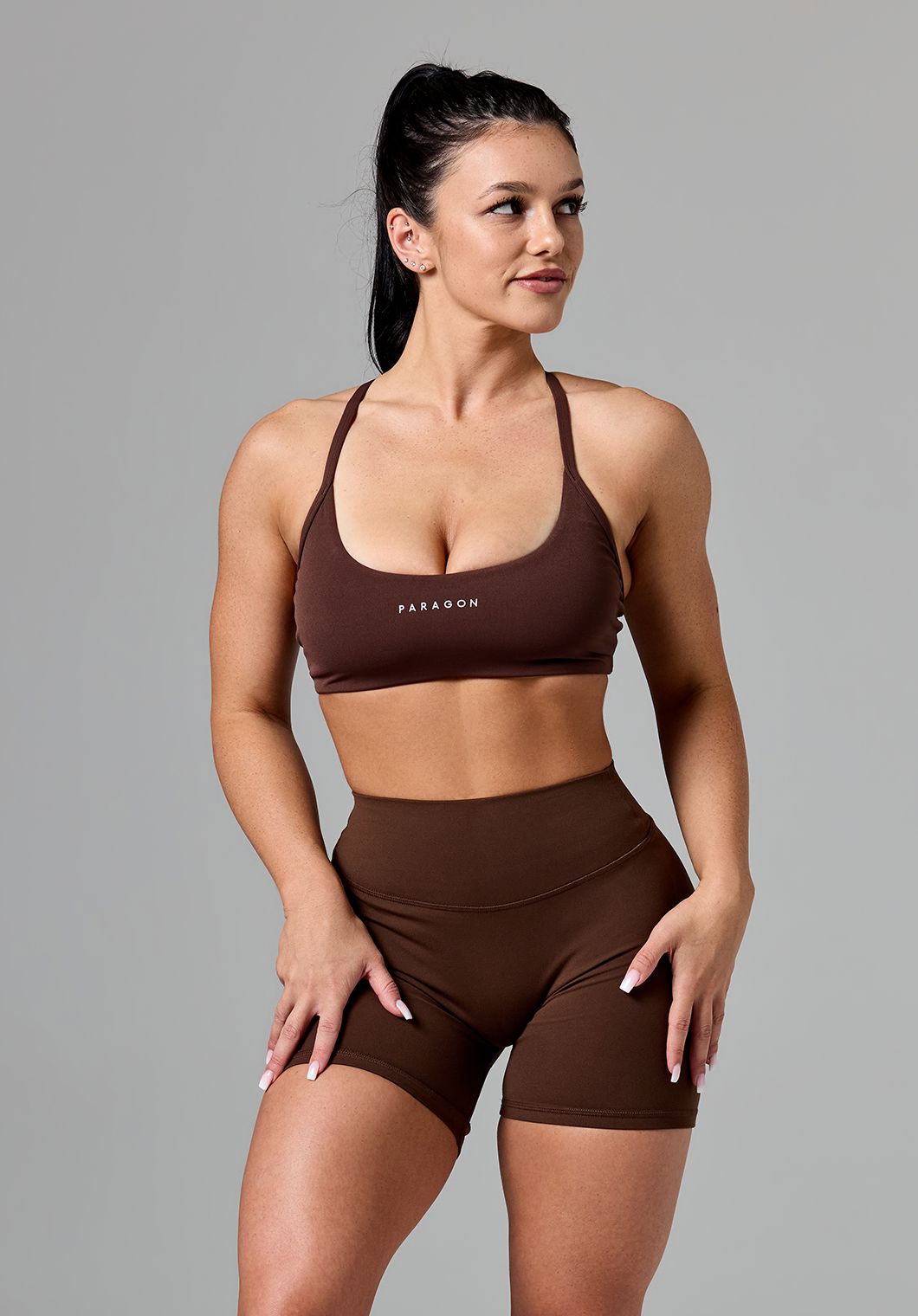 RecStretch™ Limitless Crossback Sports Bra Walnut Sports Bras Paragon Fitwear 