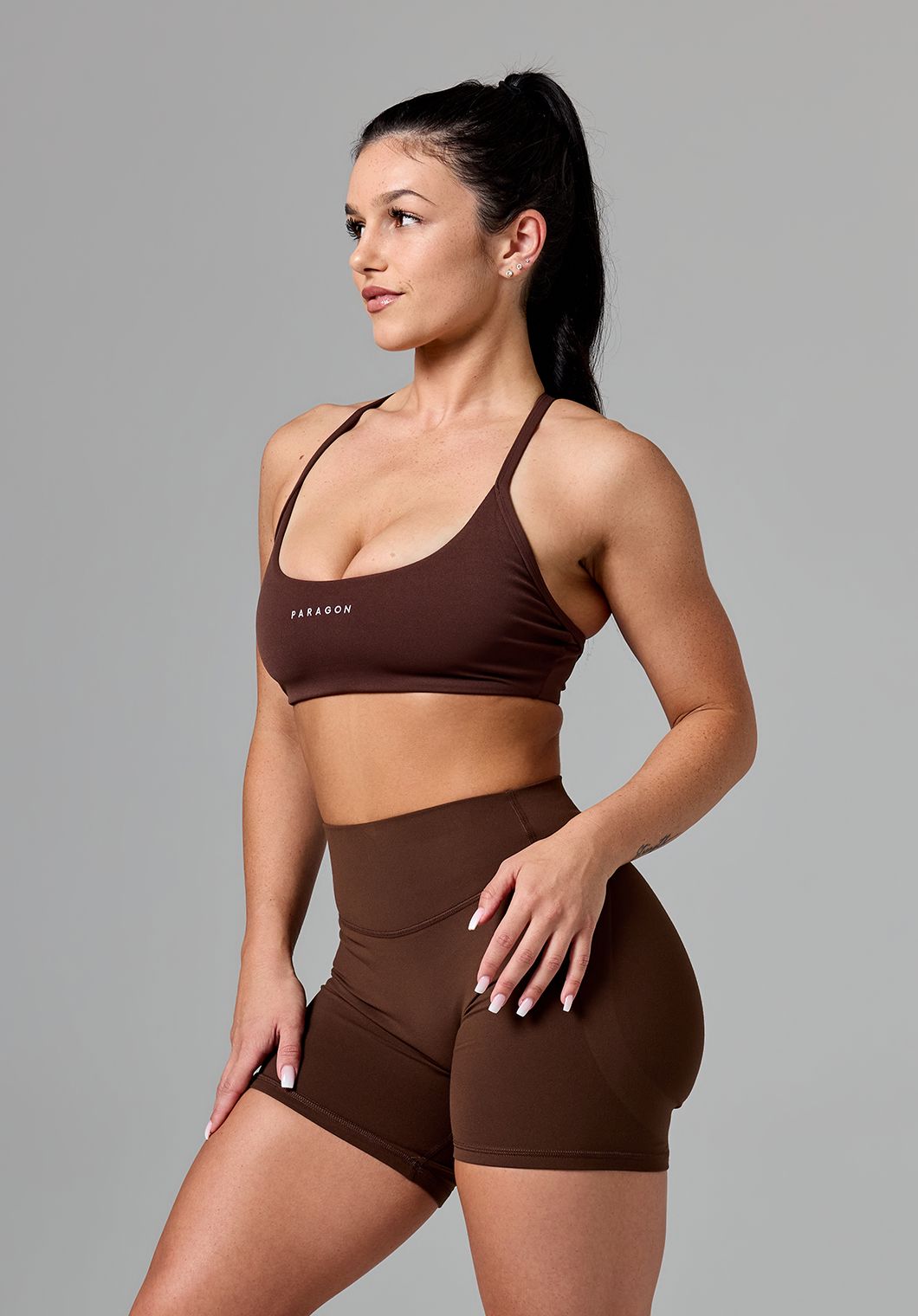 RecStretch™ Limitless Crossback Sports Bra Walnut Sports Bras Paragon Fitwear 