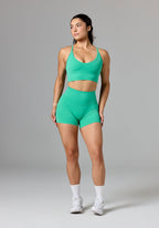 RecStretch Original High-Rise Sculptseam® Plus Short 5” Palm Leaf Shorts Paragon Fitwear 
