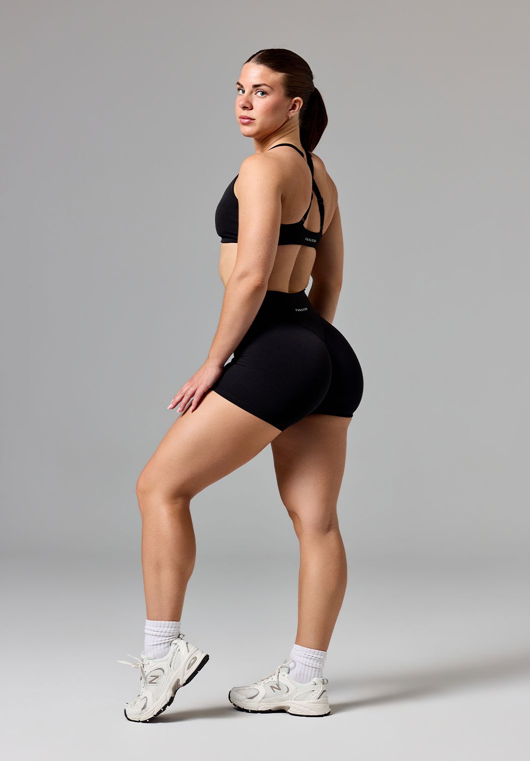 RecStretch™ Original Mid-Rise Sculptseam® Plus Short 4” Black Shorts Paragon Fitwear 