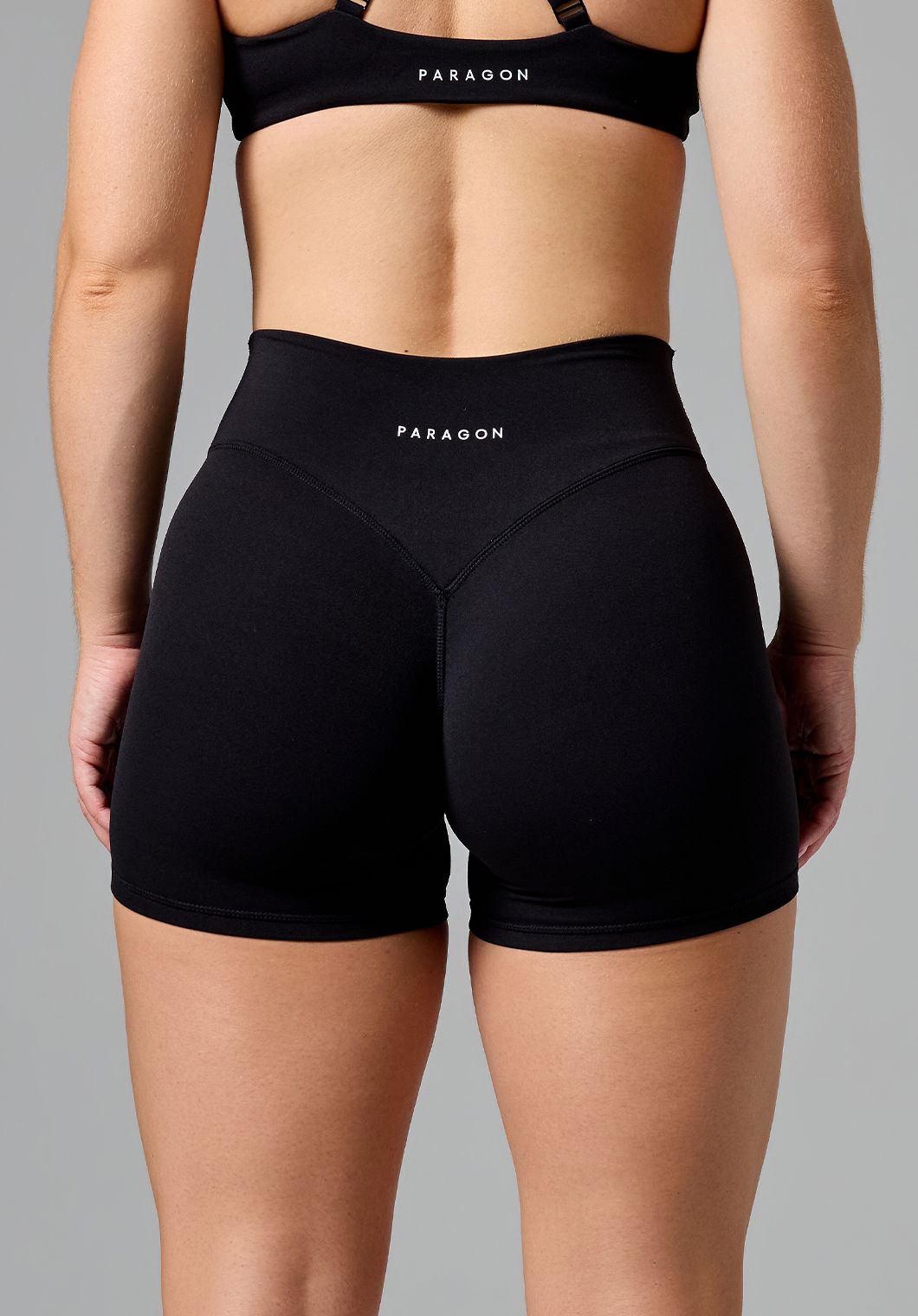 RecStretch™ Original Mid-Rise Sculptseam® Plus Short 4” Black Shorts Paragon Fitwear 