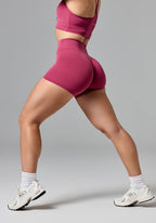 RecStretch™ Original Mid-Rise Sculptseam® Plus Short 4” Raspberry Shorts Paragon Fitwear 