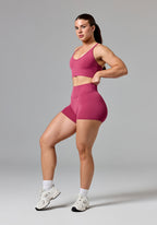 RecStretch™ Original Mid-Rise Sculptseam® Plus Short 4” Raspberry Shorts Paragon Fitwear 