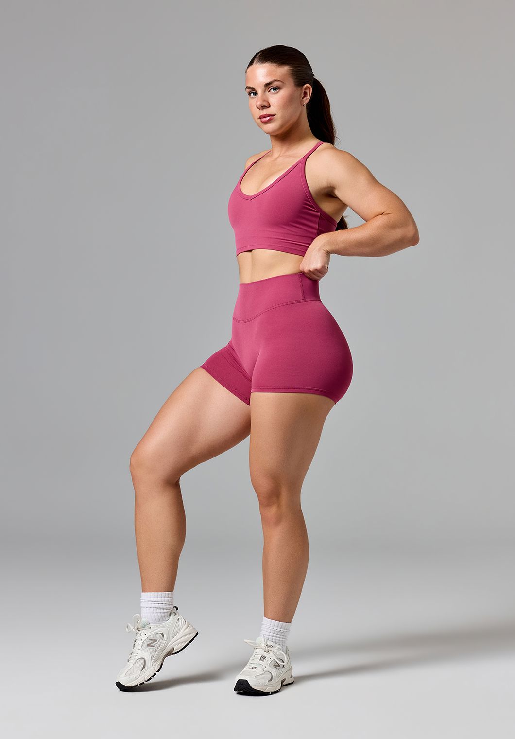 RecStretch™ Original Mid-Rise Sculptseam® Plus Short 4” Raspberry Shorts Paragon Fitwear 