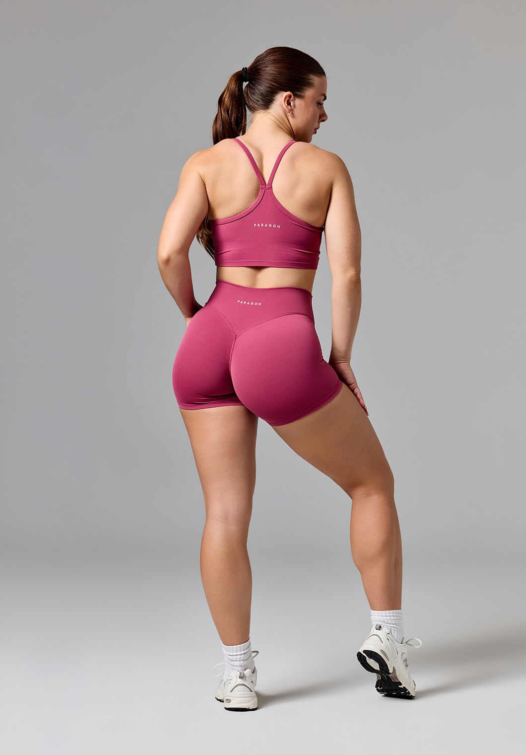 RecStretch™ Original Mid-Rise Sculptseam® Plus Short 4” Raspberry Shorts Paragon Fitwear 