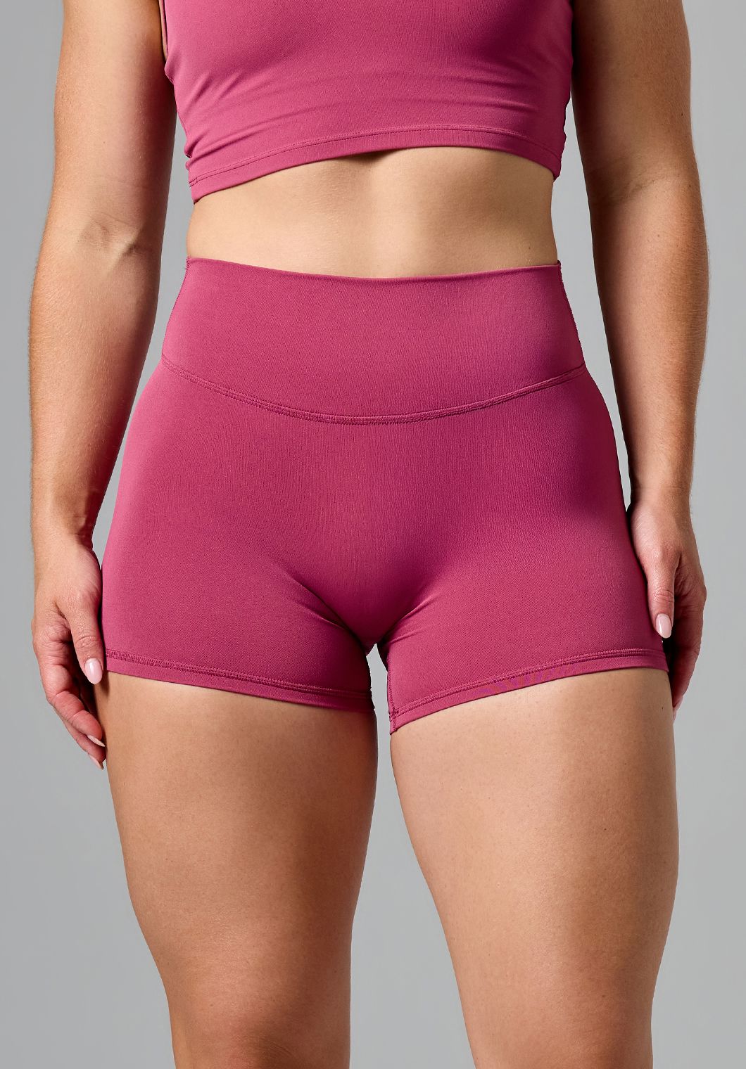 RecStretch™ Original Mid-Rise Sculptseam® Plus Short 4” Raspberry Shorts Paragon Fitwear 