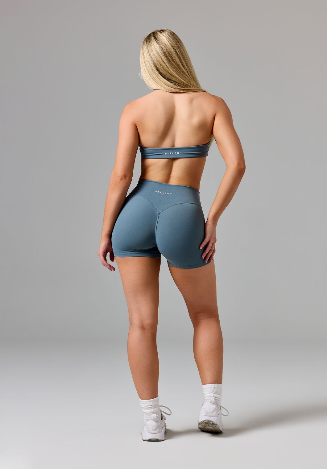 RecStretch™ Original Mid-Rise Sculptseam® Plus Short 4” Slate Shorts Paragon Fitwear 