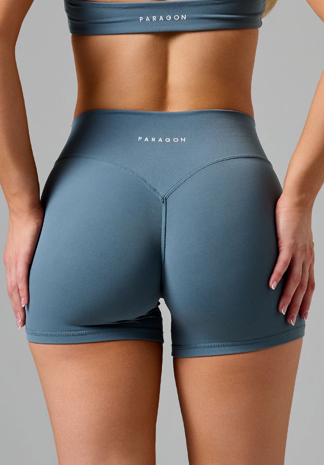 RecStretch™ Original Mid-Rise Sculptseam® Plus Short 4” Slate Shorts Paragon Fitwear 