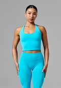 RecStretch™ SmoothHold™ Unbound Halter Top Azure Tops/Tanks Paragon Fitwear 