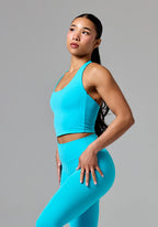RecStretch™ SmoothHold™ Unbound Halter Top Azure Tops/Tanks Paragon Fitwear 