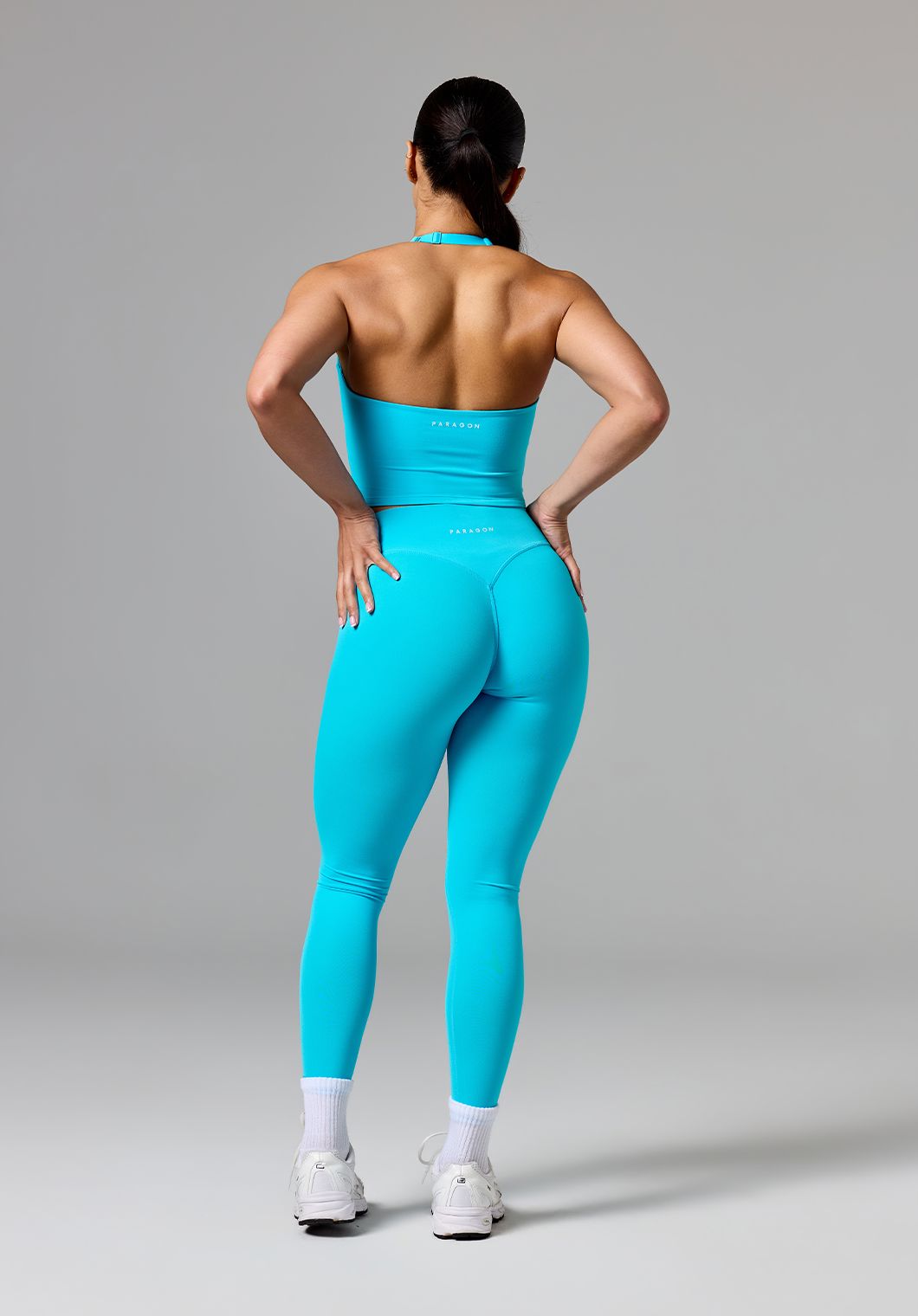 RecStretch™ SmoothHold™ Unbound Halter Top Azure Tops/Tanks Paragon Fitwear 