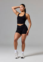 RecStretch™ SmoothHold™ Unbound Halter Top Black Tops/Tanks Paragon Fitwear 