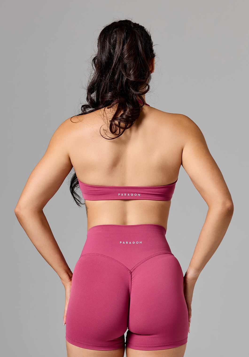 RecStretch™ Unbound Halter Sports Bra Raspberry Sports Bras Paragon Fitwear 