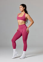RecStretch™ Unbound Halter Sports Bra Raspberry Sports Bras Paragon Fitwear 