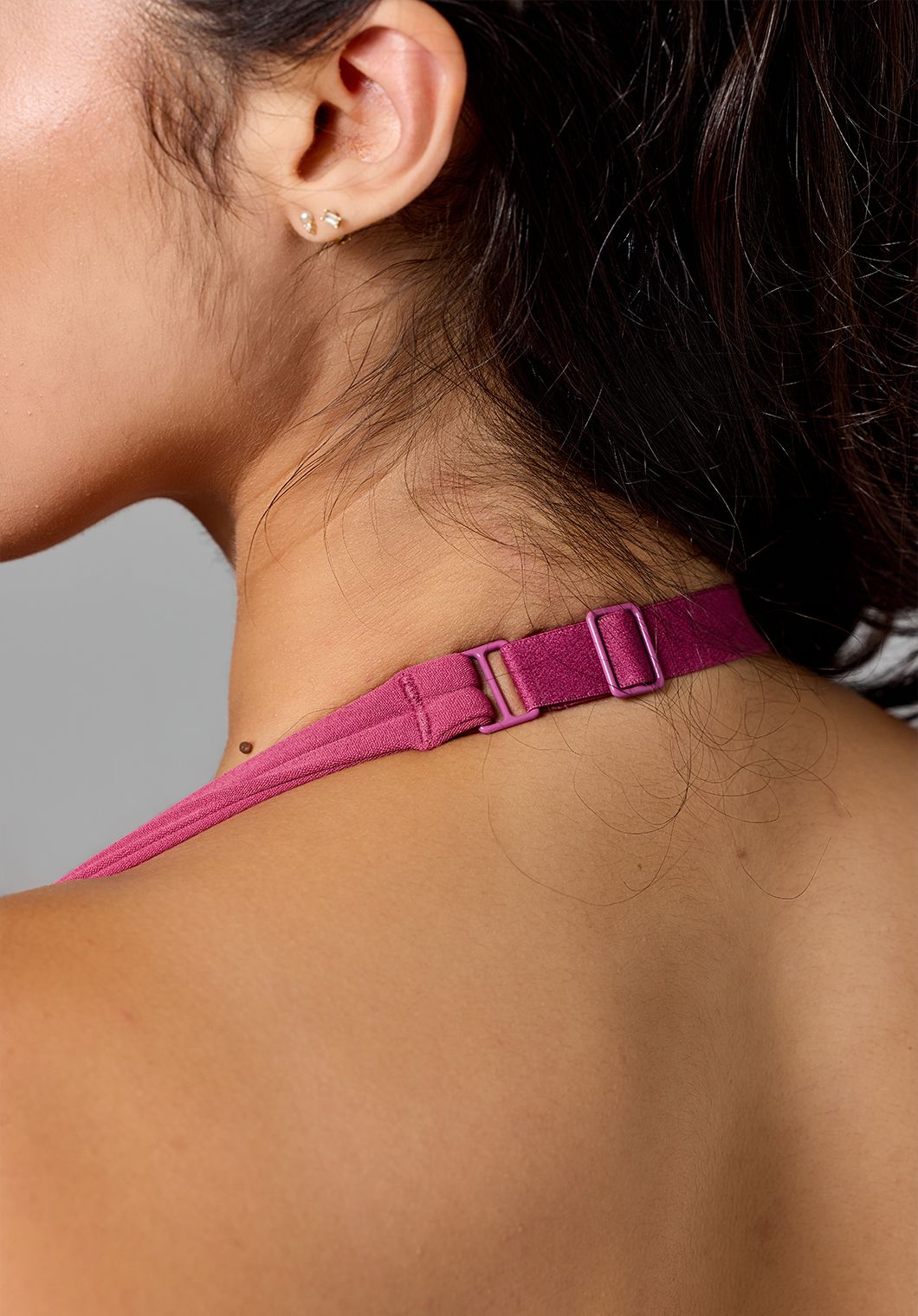RecStretch™ Unbound Halter Sports Bra Raspberry Sports Bras Paragon Fitwear 