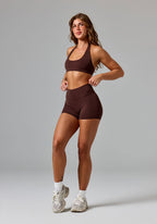 RecStretch™ Unbound Halter Sports Bra Walnut Sports Bras Paragon Fitwear 