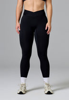 RecStretch™ V-Wrap Sculptseam® Plus Mid-Rise Legging Black Leggings/Joggers Paragon Fitwear 