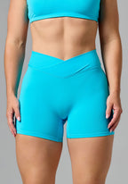 RecStretch™ V Wrap Mid-Rise Sculptseam® Plus Short 5” Azure Shorts Paragon Fitwear 