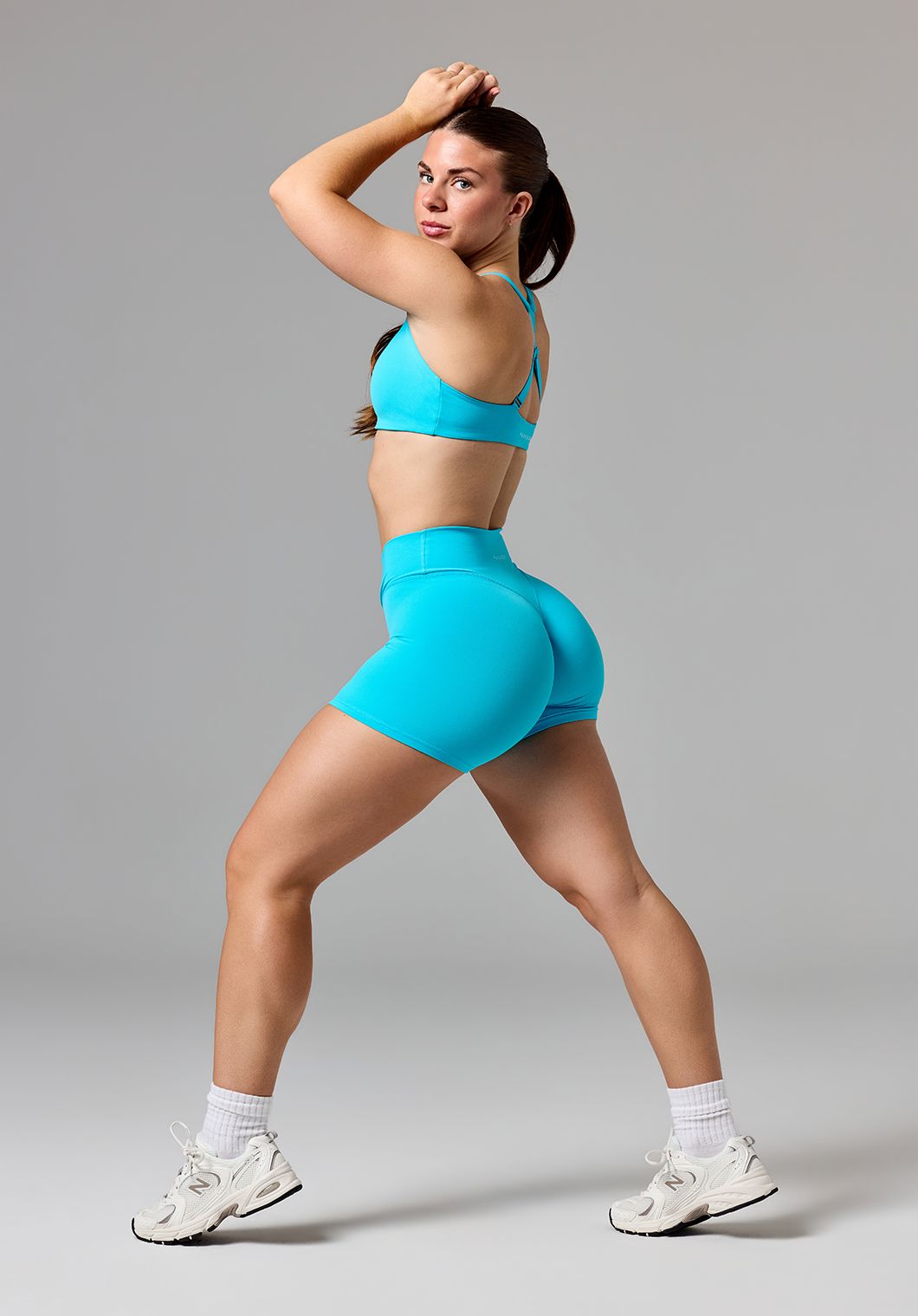 RecStretch™ V Wrap Mid-Rise Sculptseam® Plus Short 5” Azure Shorts Paragon Fitwear 