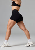 RecStretch™ V Wrap Mid-Rise Sculptseam® Plus Short 5” Black Shorts Paragon Fitwear 
