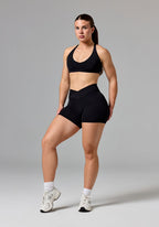 RecStretch™ V Wrap Mid-Rise Sculptseam® Plus Short 5” Black Shorts Paragon Fitwear 