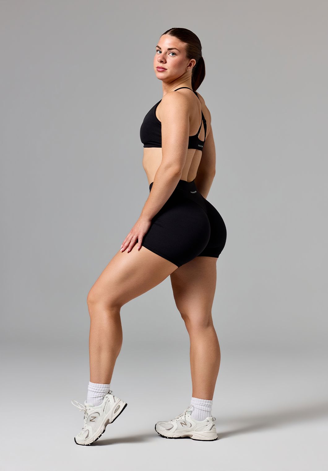 RecStretch™ V Wrap Mid-Rise Sculptseam® Plus Short 5” Black Shorts Paragon Fitwear 