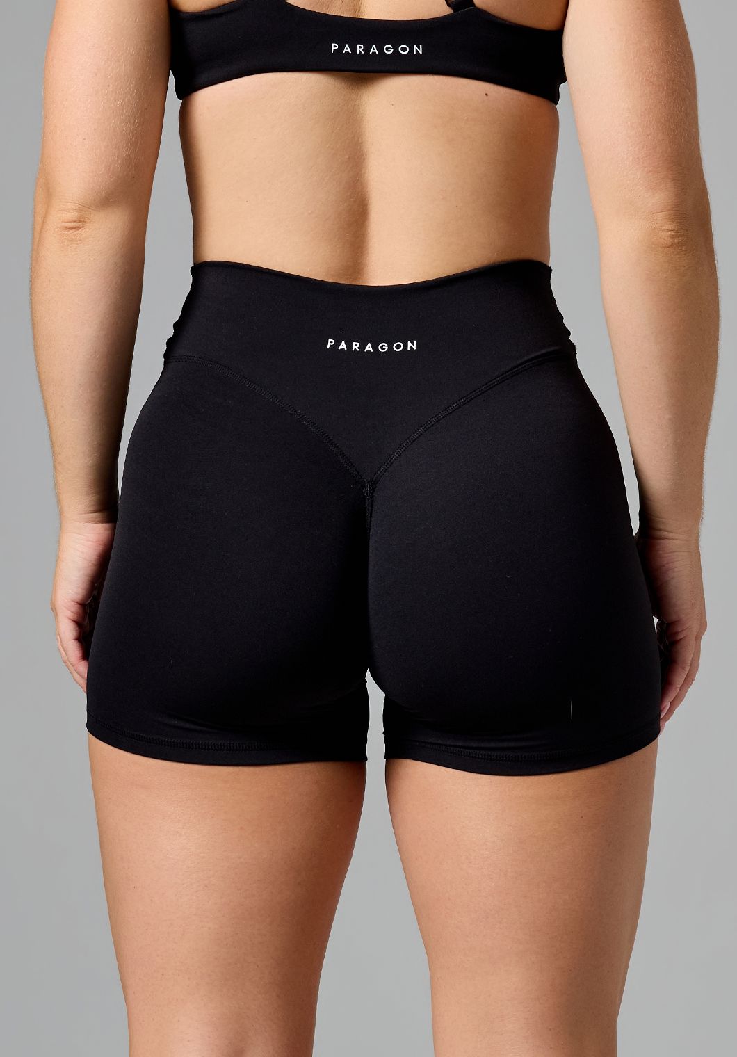 RecStretch™ V Wrap Mid-Rise Sculptseam® Plus Short 5” Black Shorts Paragon Fitwear 