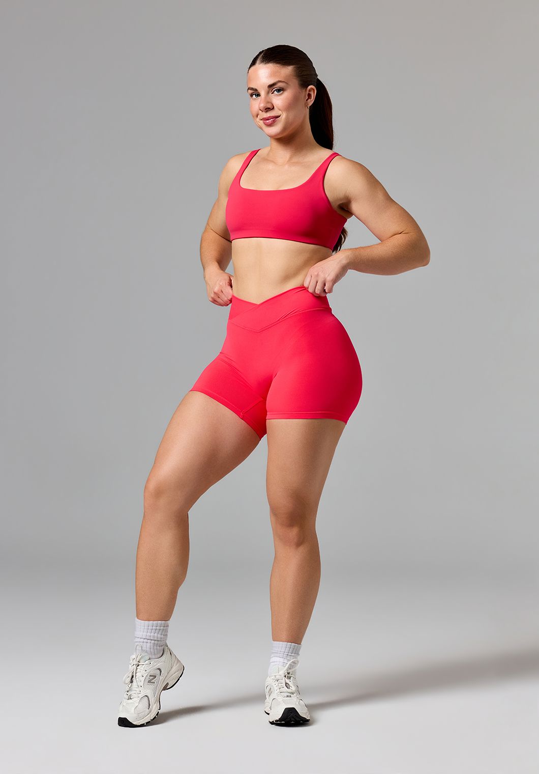RecStretch™ V Wrap Mid-Rise Sculptseam® Plus Short 5” Hot Tropic Shorts Paragon Fitwear 