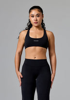 RecStretch™ Varsity Racerback Sports Bra Black Sports Bras Paragon Fitwear 