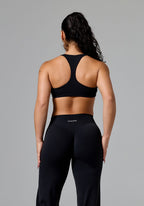 RecStretch™ Varsity Racerback Sports Bra Black Sports Bras Paragon Fitwear 